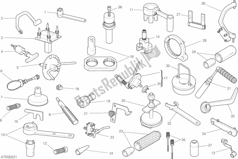 All parts for the Workshop Service Tools, Engine of the Ducati Monster 821 USA 2018